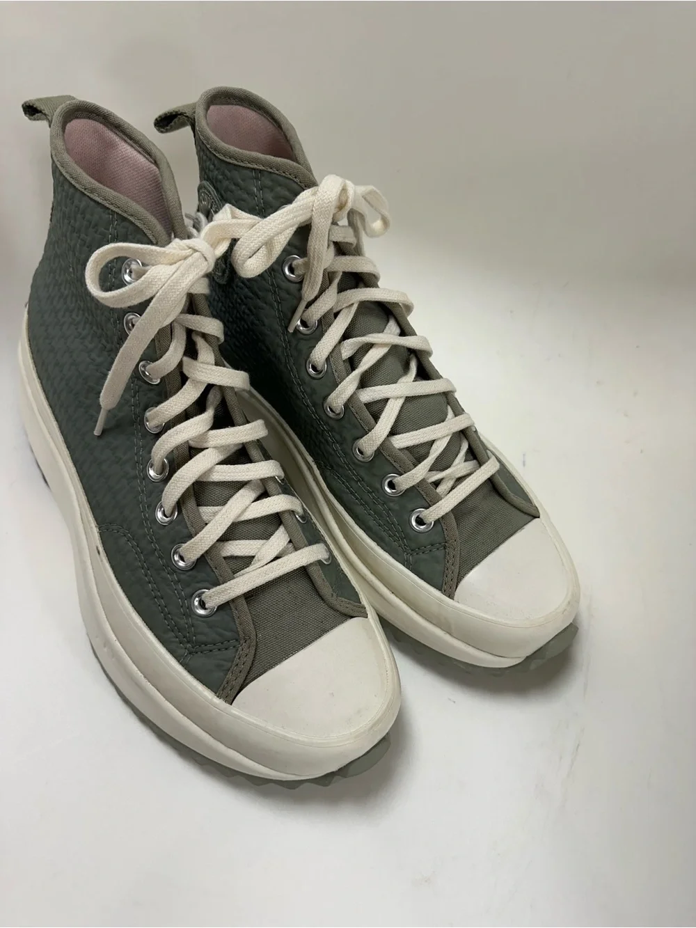 Converse Run Star Hike Platform High Top Sneakers Olive Green Women’s 10